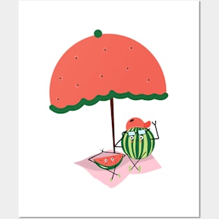 Watermelon on vacation Posters and Art